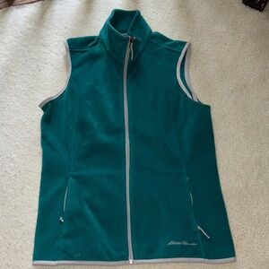 Eddie Bauer Teal with grey trim Fleece Vest